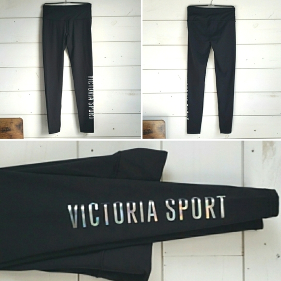 Knockout BY Victoria's Secret Black Logo Leggings Size Small - Picture 1 of 7